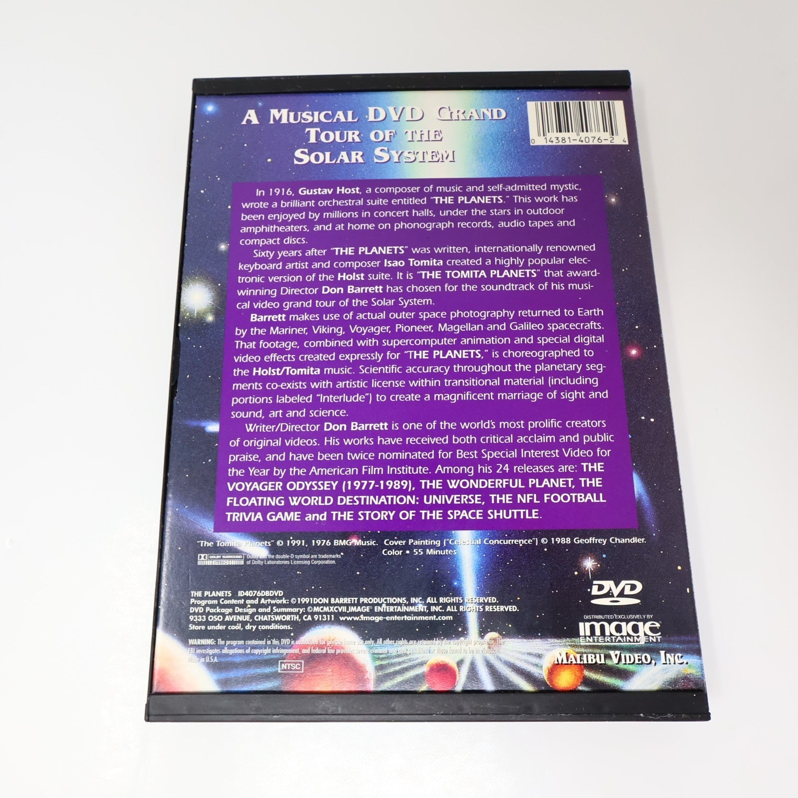 The Planets DVD 1997 Malibu Video Gustav Holst/Tomita NTSC Music Solar System