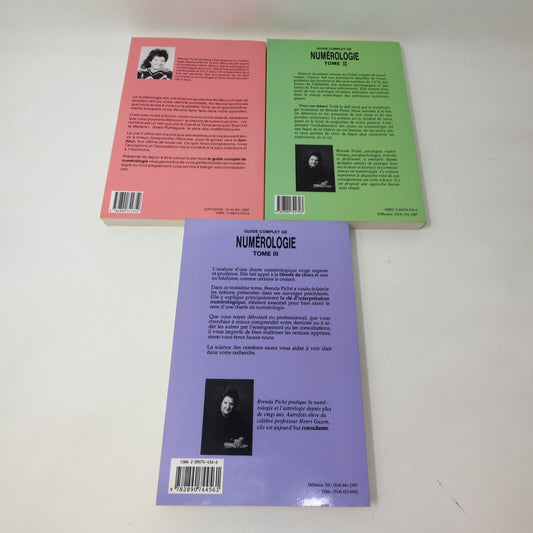 Guide Complet de Numérologie #1-3 Lot 3 Livres Brenda Piché Français French 80s