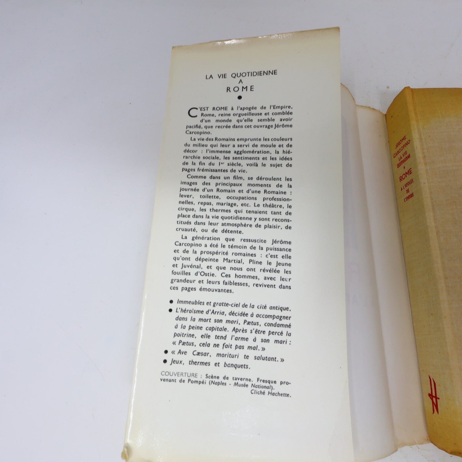 1963 La Vie Quotidienne à Rome à l'Apogée de l'Empire Jérôme Carcopino Hachette