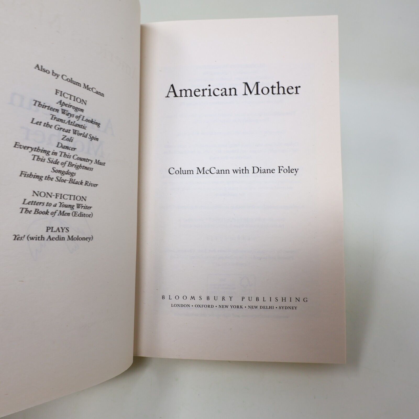 2024 American Mother Colum Mccann Diane Foley Bloomsbury Hardcover Novel Crime