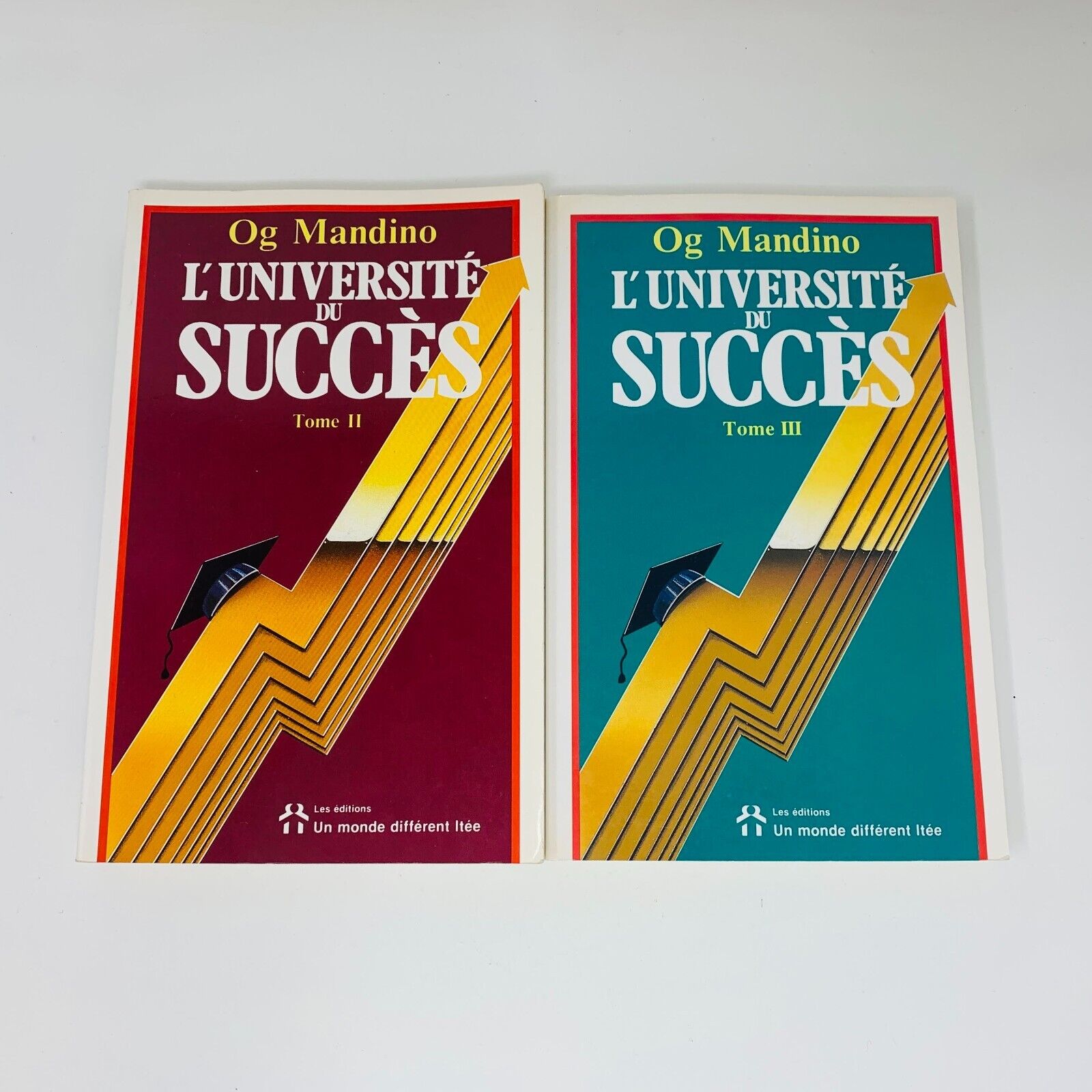 1987 L'Université du Succès Tome #2-3 Og Mandino Un Monde Différent Lot Livres