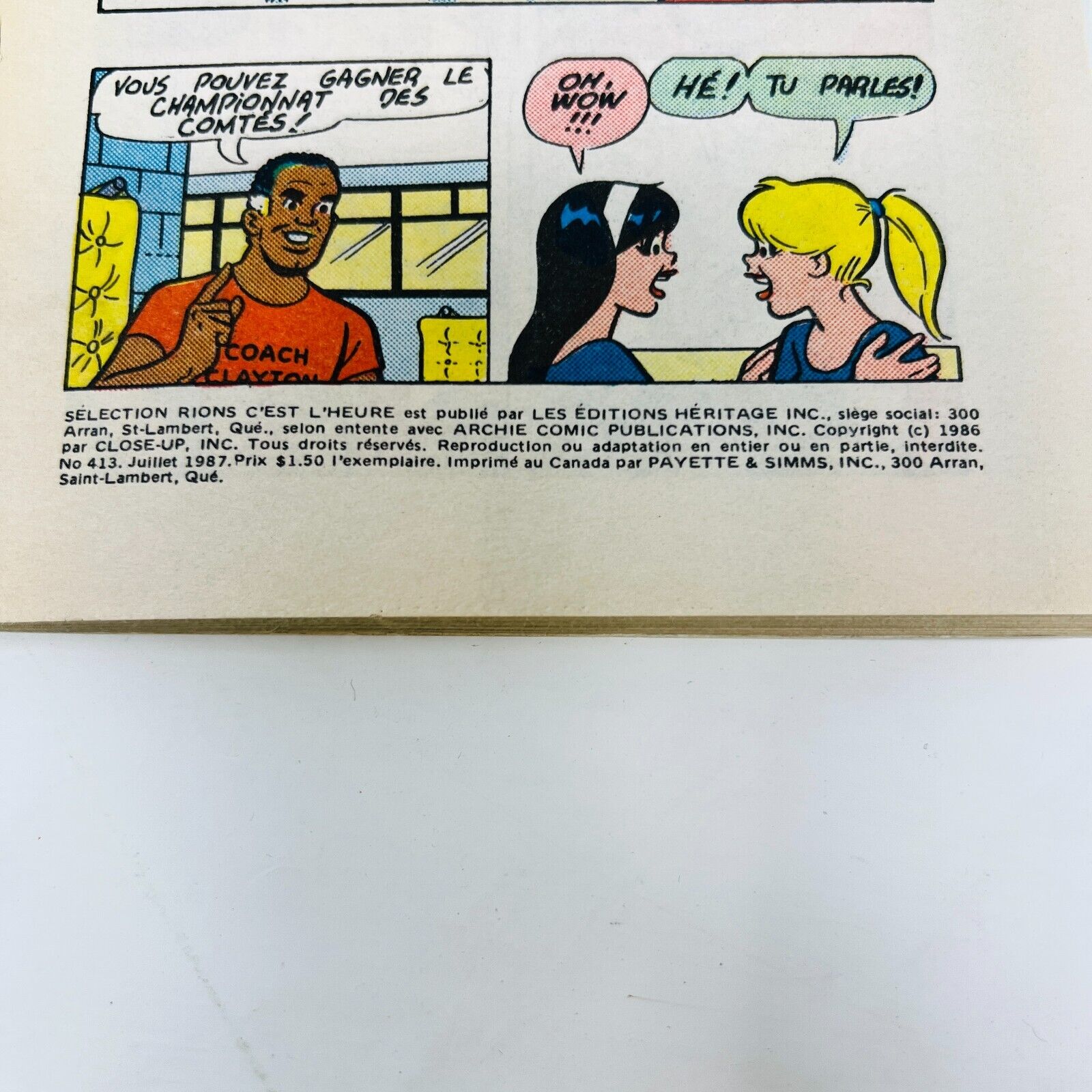 11x Archie Rions/Sélection/Betty et Veronica Français Héritage EH Comics BD Lot