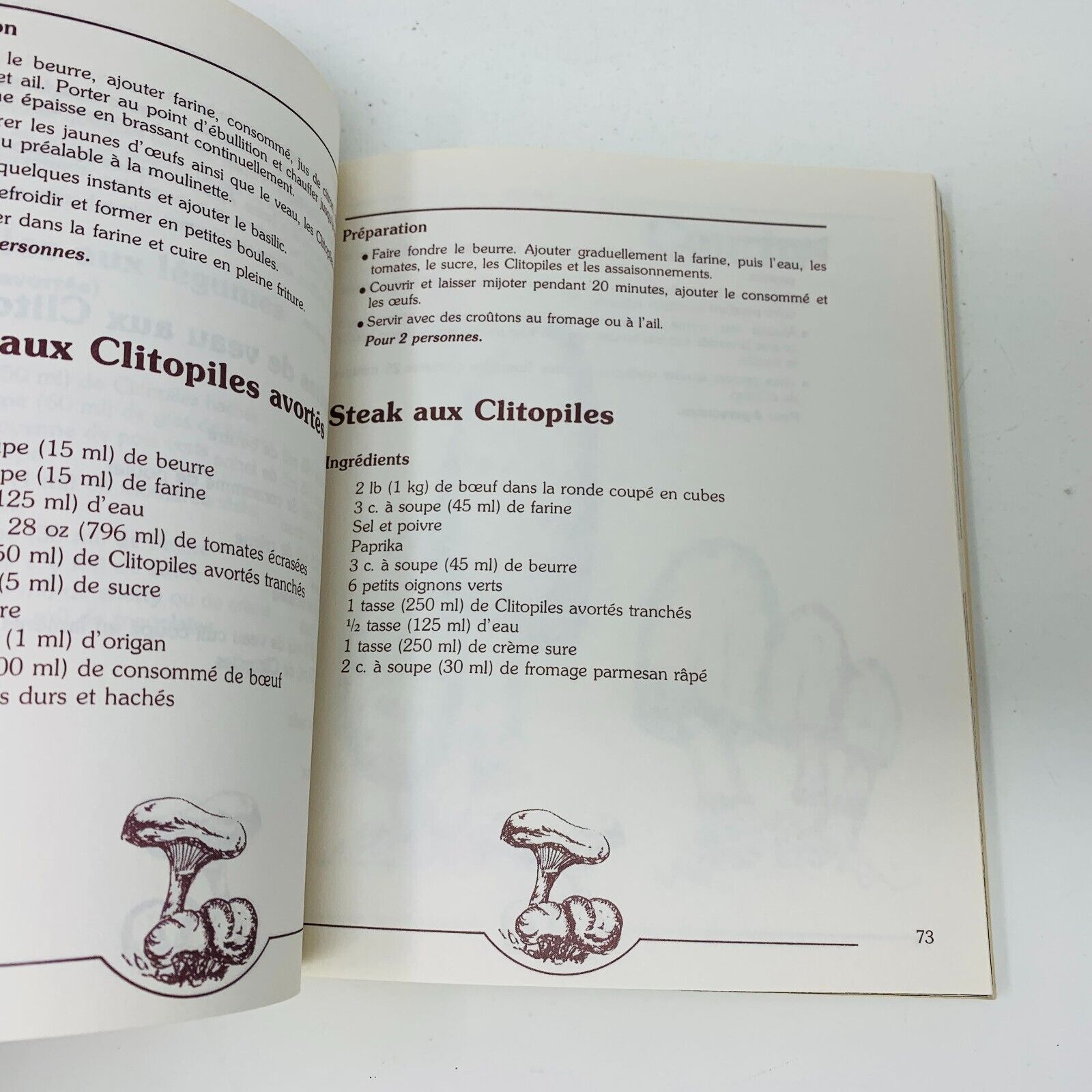1978 Comment Apprêter les Champignons Sauvages Recettes Tante Cécile Bordeleau