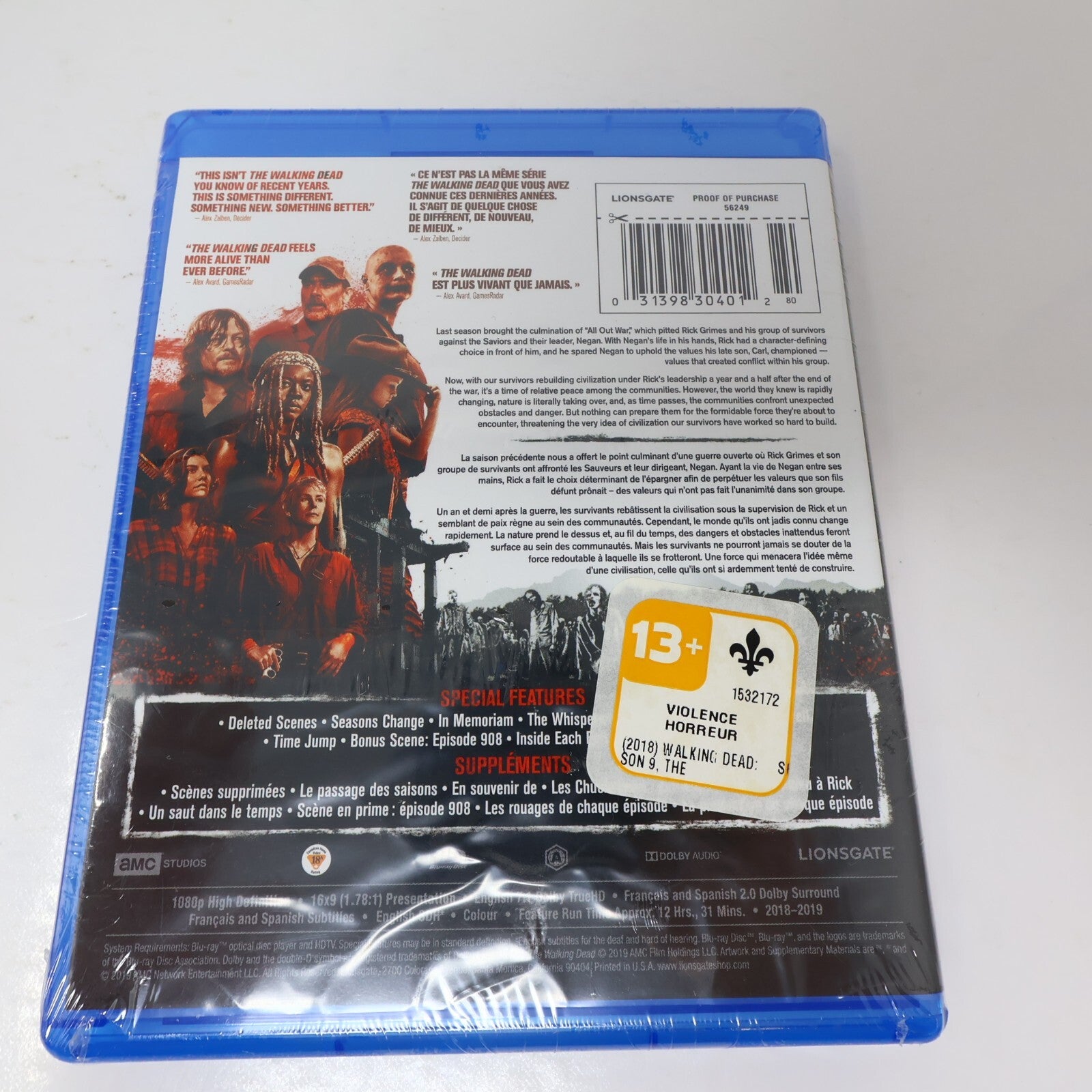 The Walking Dead Season 8-9 Lot 2 Blu-ray English/Français #9 is Factory Sealed