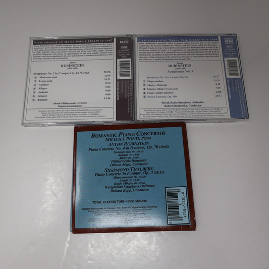 Anton Rubinstein Symphonies 2-3 Ocean/Eroica Fantasia/Piano Concertos 3 CD Lot