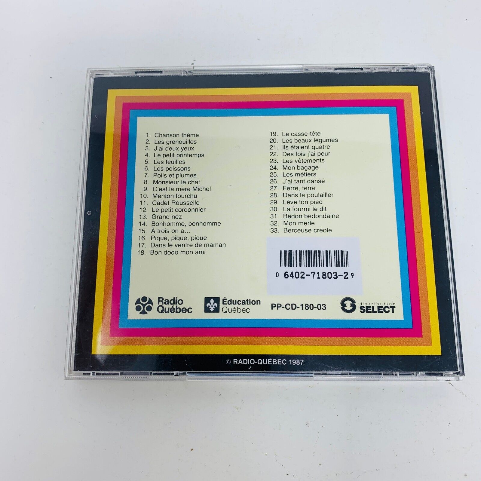 1987 Passe-Partout Volume 1 CD Chansons & Musique Enfants Français Radio Québec