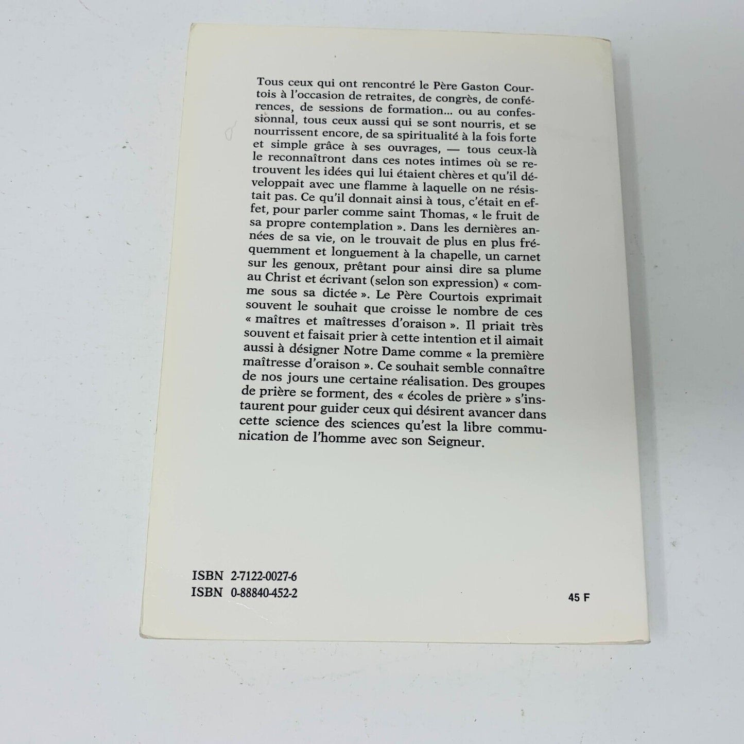 1983 Quand Le Seigneur Parle Au Coeur Carnets Inédits de Gaston Courtois PB