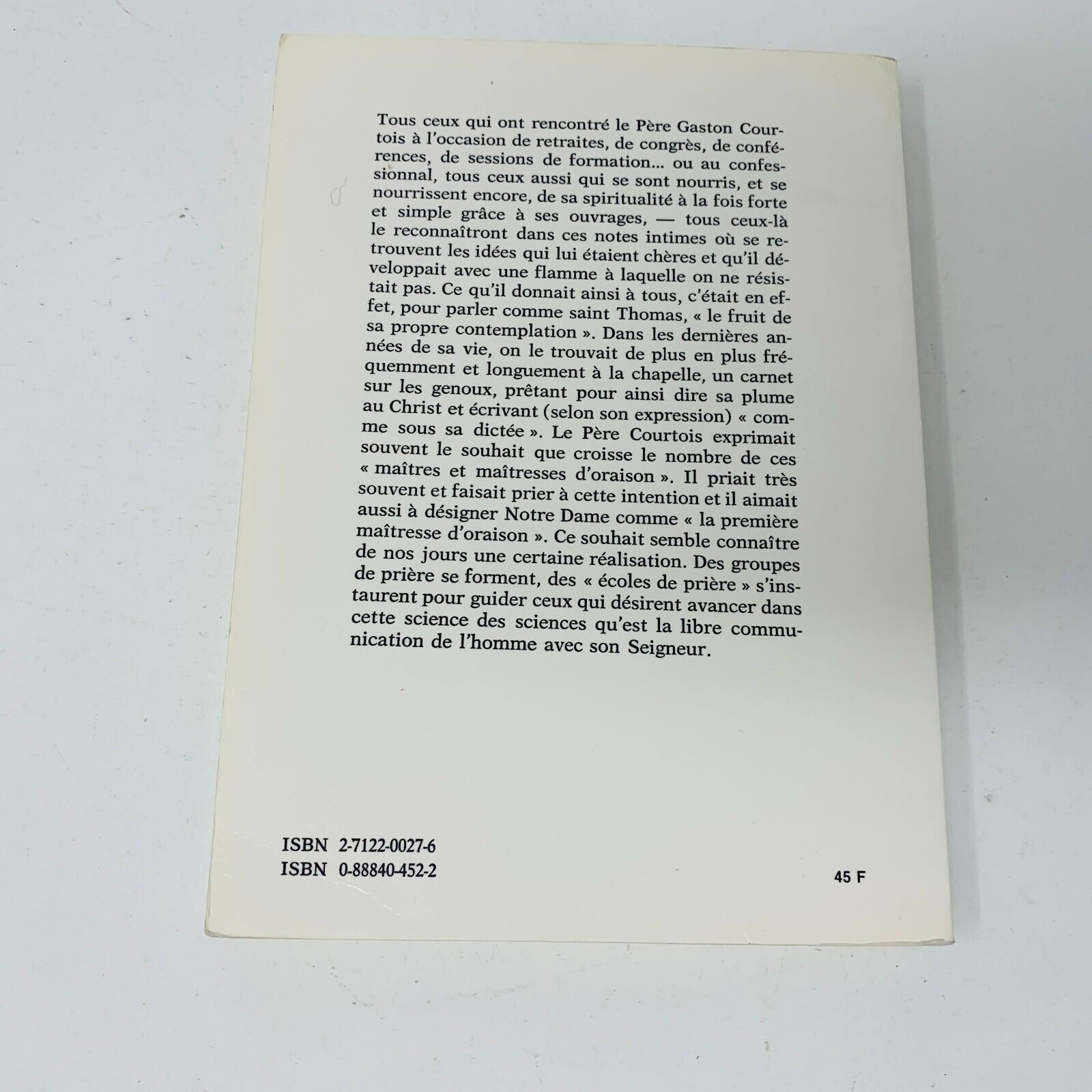 1983 Quand Le Seigneur Parle Au Coeur Carnets Inédits de Gaston Courtois PB