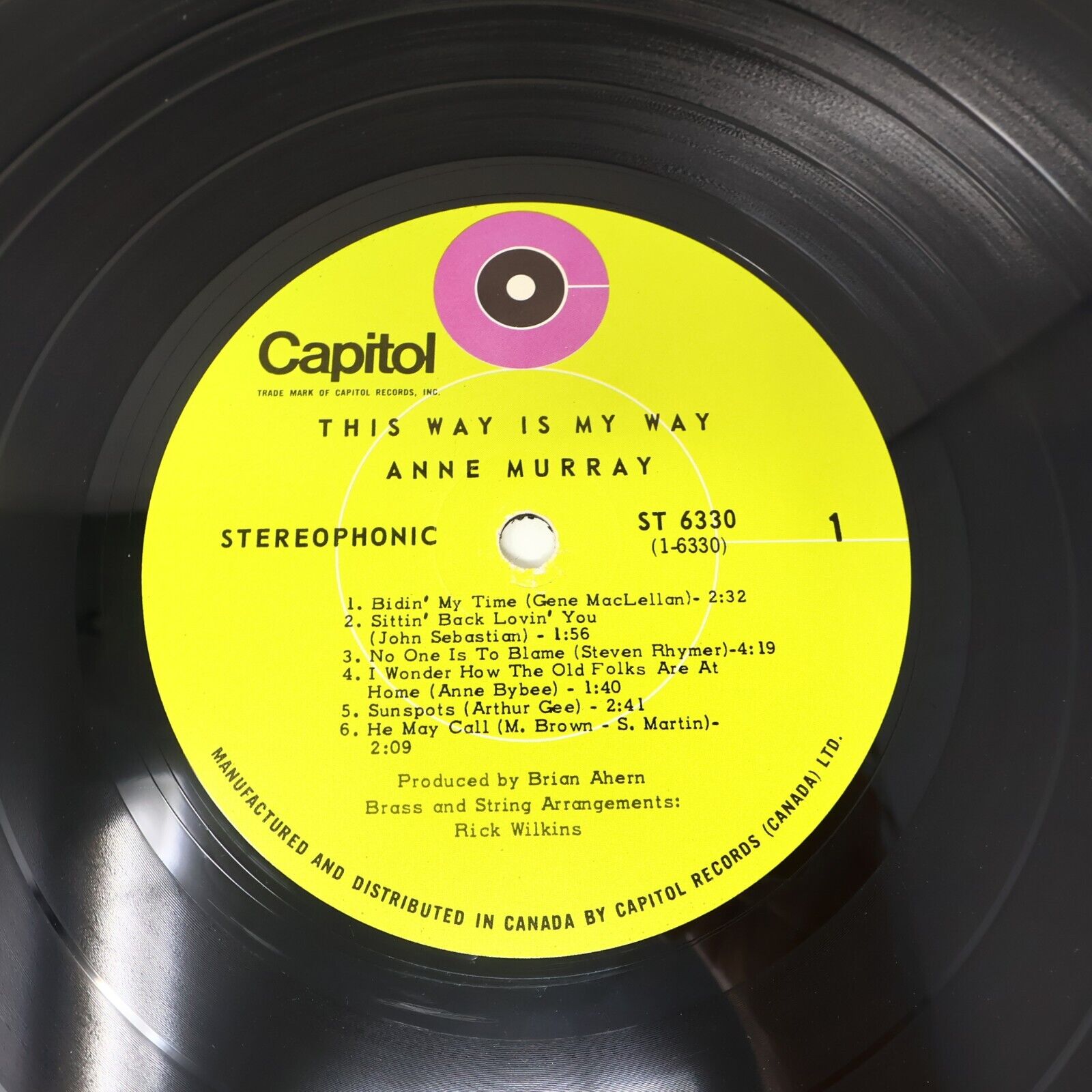 Anne Murray This Way Is My Way LP Record Vinyl Capitol ST 6330 Canada 1969 VG+