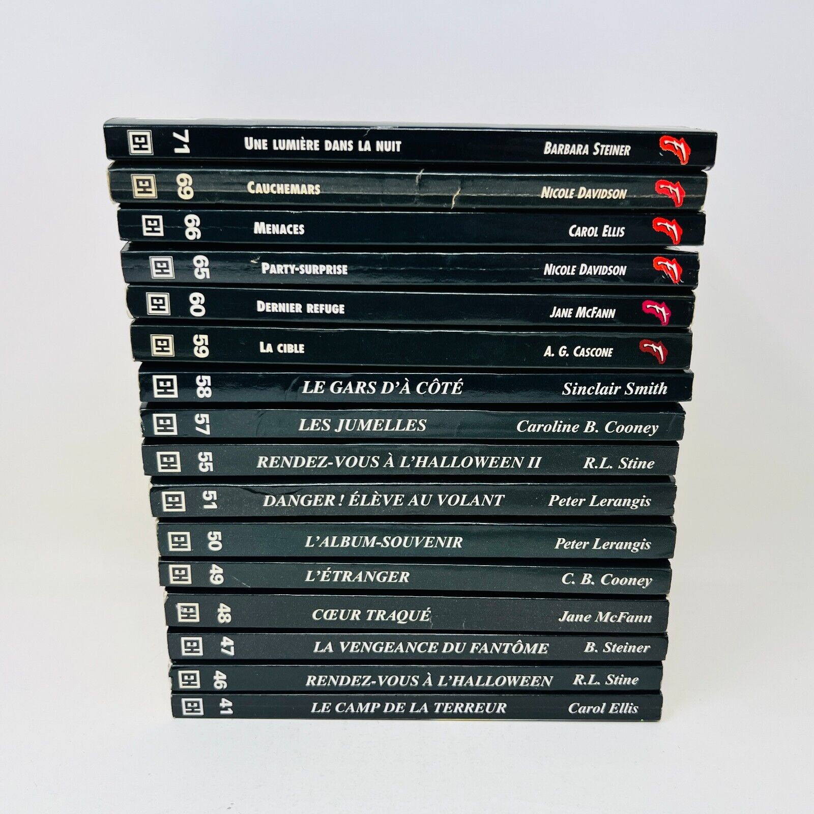 16x Frissons EH Lot Livres Cauchemars/Menaces/La Cible/Jumelles Stine Français