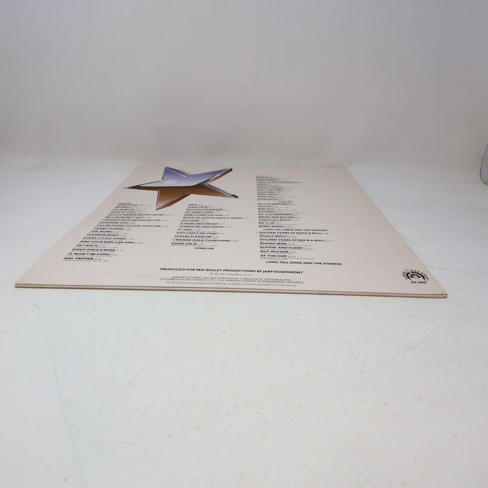 Stars On Long Play LP Record Vinyl 1981 RR 2006 Canada Radio Records Disco 80s