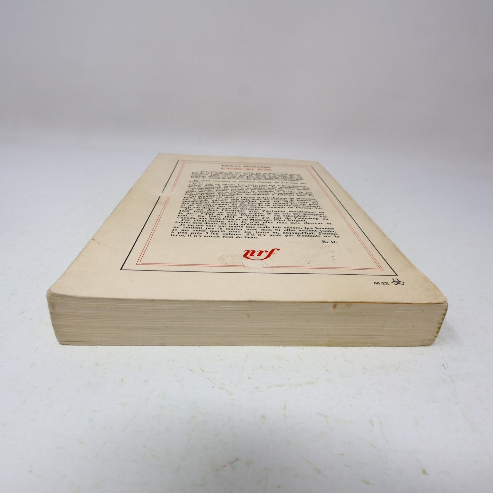 L'Avalée des Avalés Réjean Ducharme Gallimard/Nrf 1977 Littérature Québécoise PB