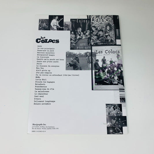 2000 Les Colocs 26 Chansons pour Voix & Guitare Partitions Musigraphe Songbook