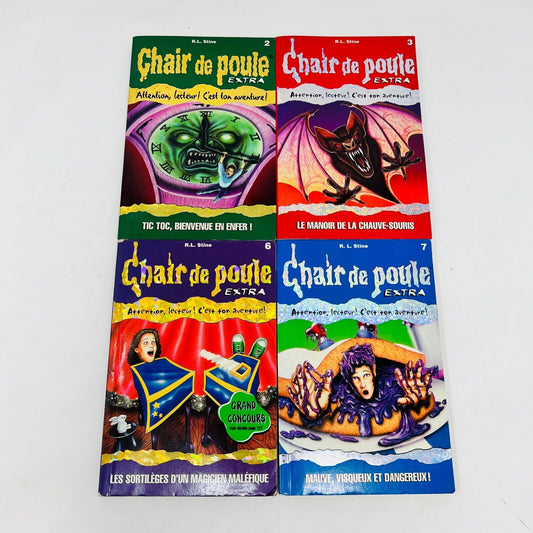 4x Chair de Poule Extra #2-3 6-7 de R.L. Stine EH Lot en Français/French Tic Toc