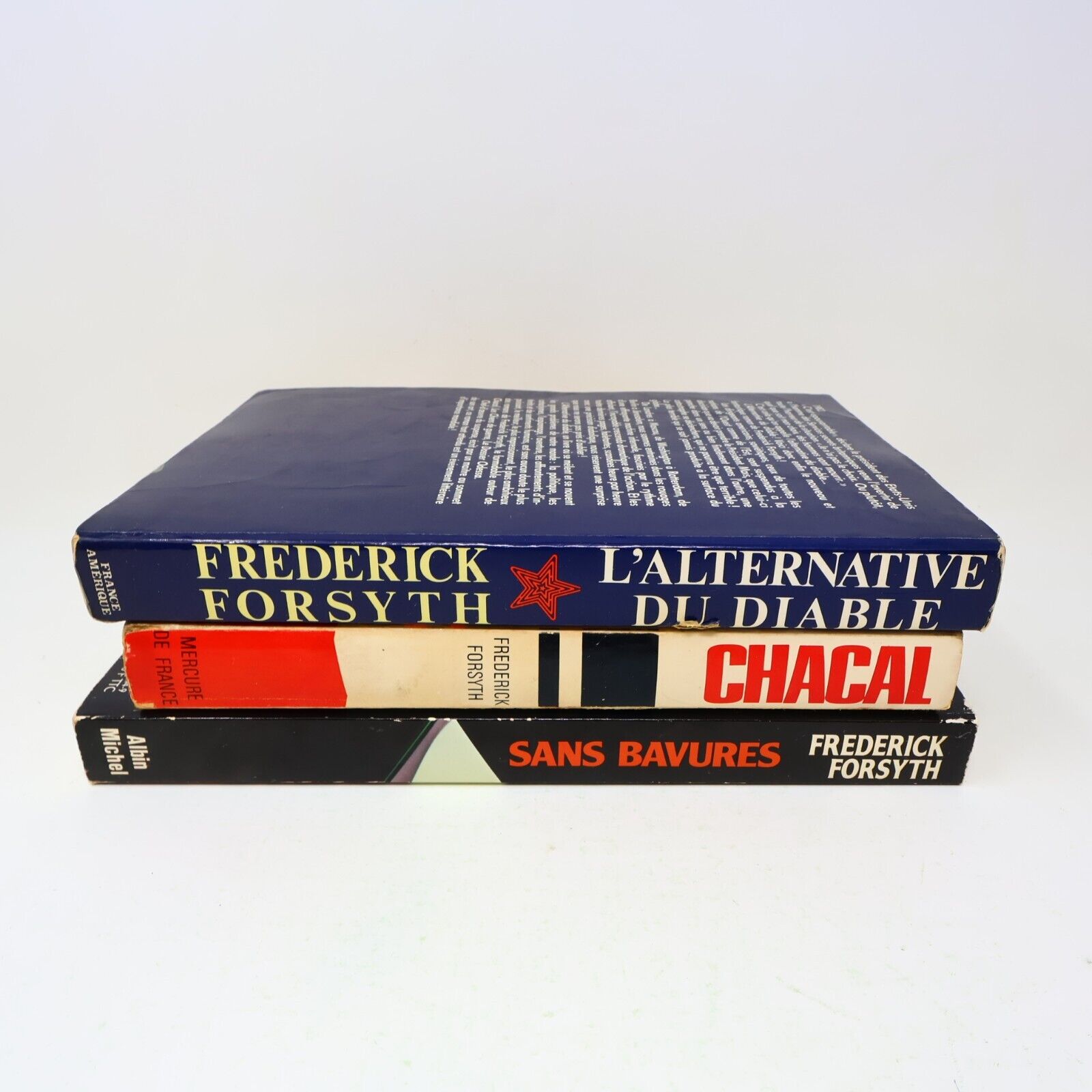 Lot 3 Frederick Forsyth Sans Bavures Chacal L'Alternative du Diable Livres PB