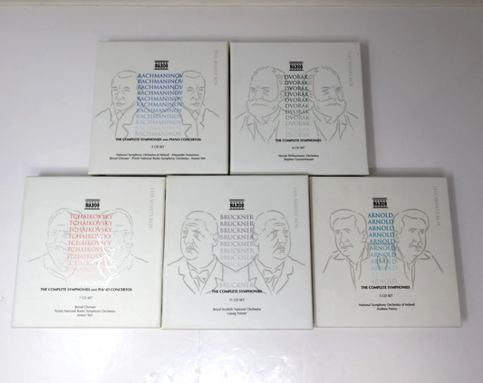 Naxos The Complete Symphonies 5 Box CD Lot Rachmaninov/Dvorak/Tchaikovsky/Arnold