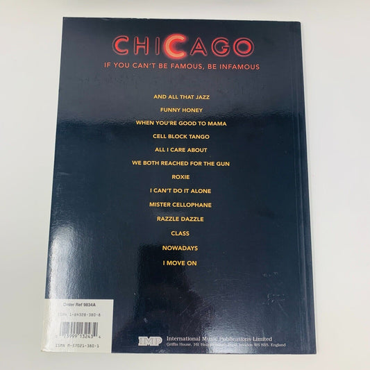 2003 Chicago Movie Vocal Selections IMP Songbook Sheet Music Piano Paperback