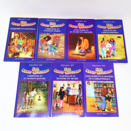 Lot 7 Livres Les Baby-Sitters Mystère #3-5 7 9 11 13 Ann M. Martin EH Français