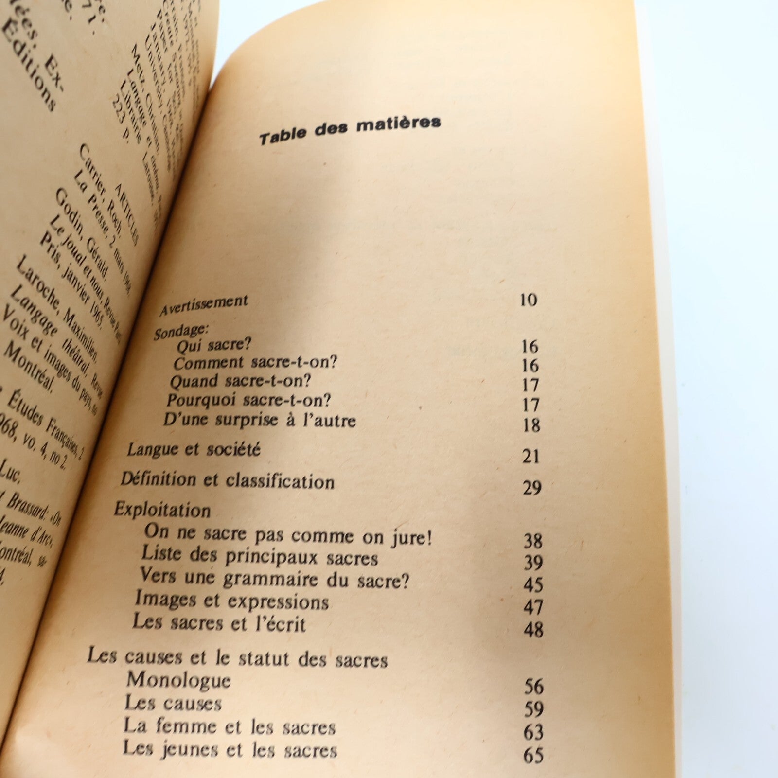 1980 Sacres et Blasphèmes Québécois Gilles Charest Québec Amérique Société Livre