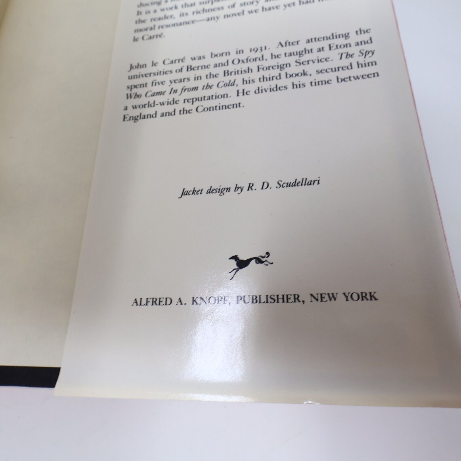 1986 A Perfect Spy John le Carré Thriller Mystery Espionage 1st Edition Knopf HC