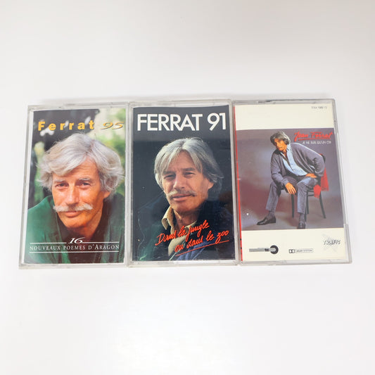 Jean Ferrat Lot 3 Cassettes Je ne suis qu'un cri/16 Nouveaux Poèmes D'Aragon