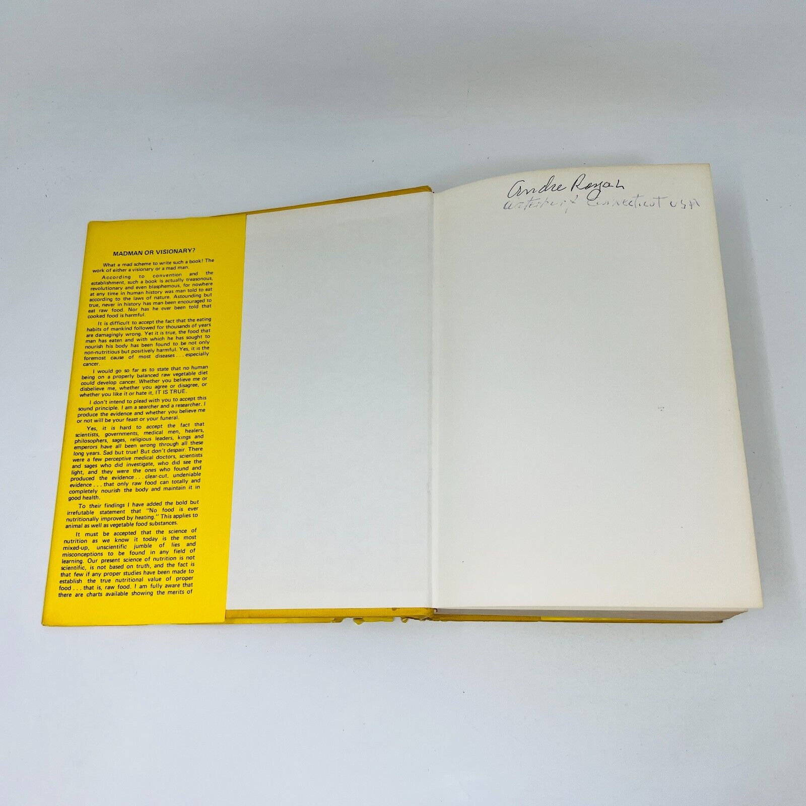 1978 No-Cook Book by John H. Tobe's Hardcover DJ Health Giving Provoker Press