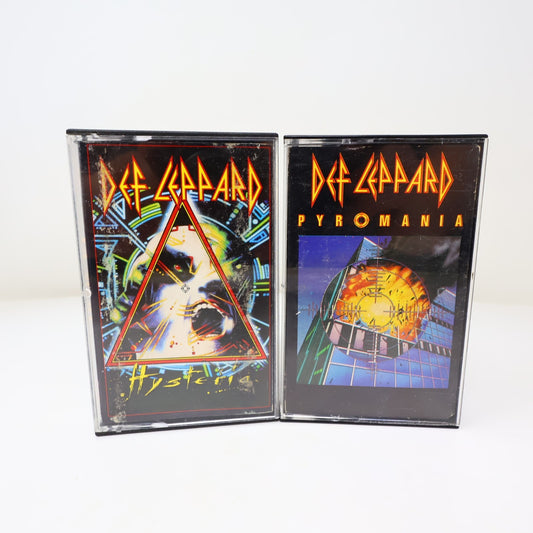 Def Leppard 2 Cassettes Lot Hysteria/Pyromania Vertigo 80s Pour Some Sugar On Me