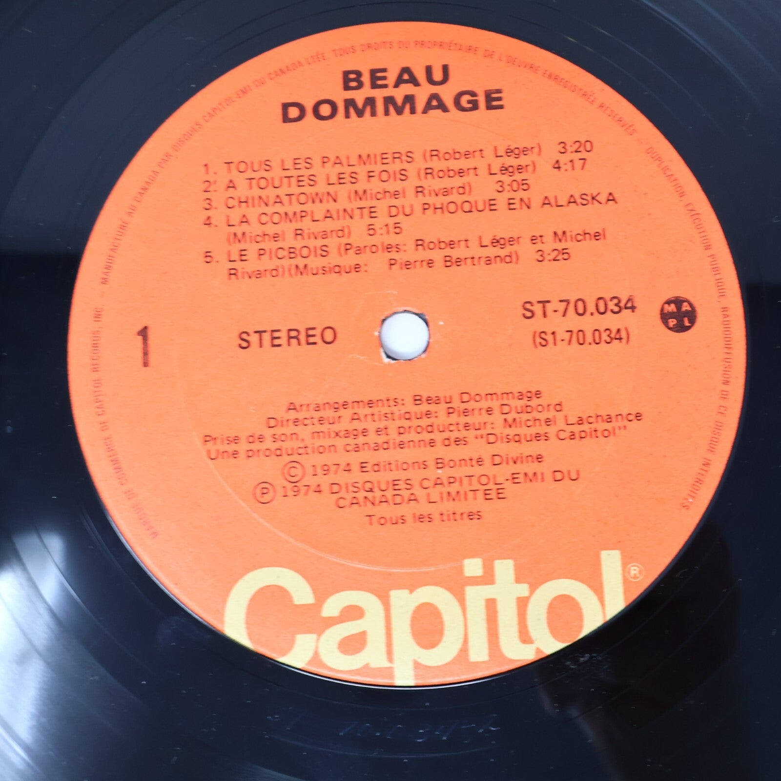 Beau Dommage/Michel Rivard Lot 3 Disques Vinyl Record Ou est Passé la Noce?