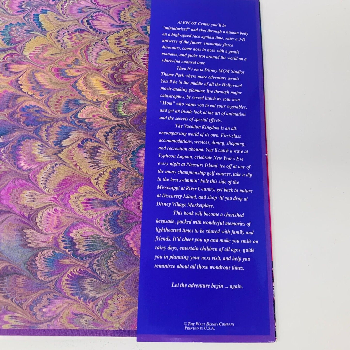 c1990s Walt Disney World Disney's Kingdom Editions Purple Theme Parks Hardcover