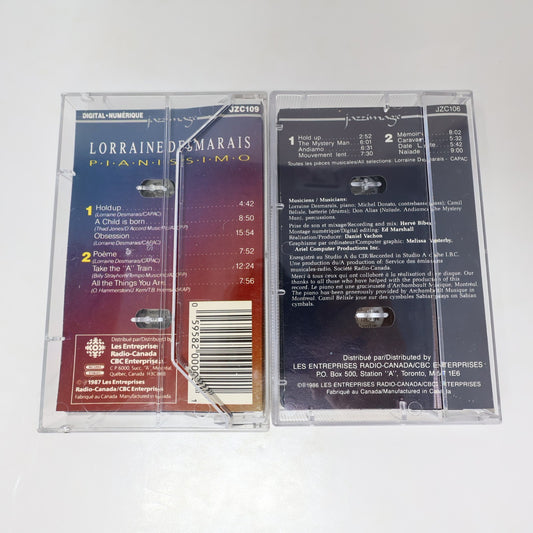 Lorraine Desmarais 2 Cassettes Lot Pianissimo/Andiamo JazzImage Hold up/Caravan