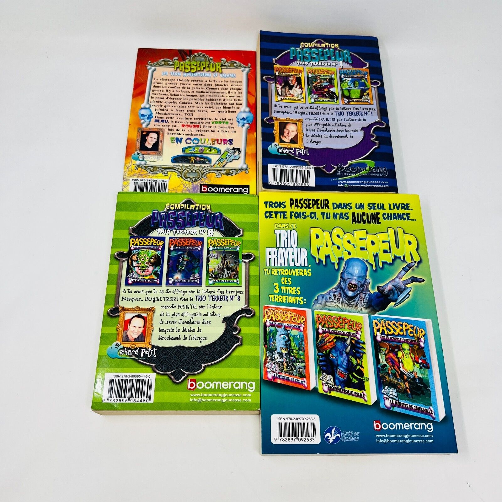 Lot de 10 Livres Passepeur Horrible Cauchemar/Trio Compilation de Richard Petit