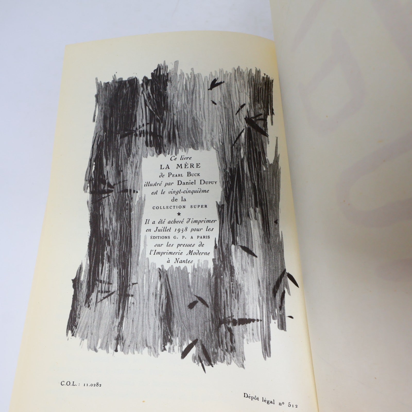 La Mère Pearl Buck Collection Super Librairie Stock-Paris 1958 HC Français Roman