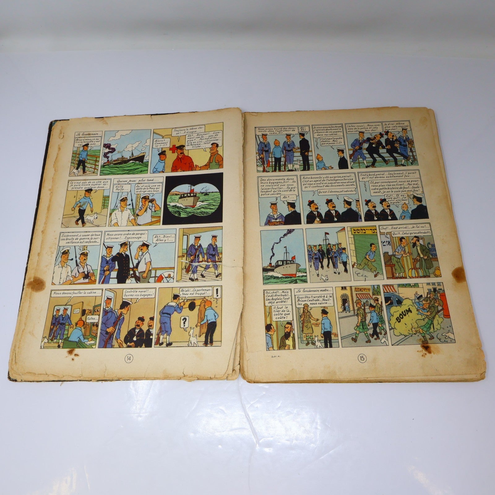 Tintin Au Pays de l'Or Noir Hergé Casterman 1950 B4 EO HC Français Mauvais État
