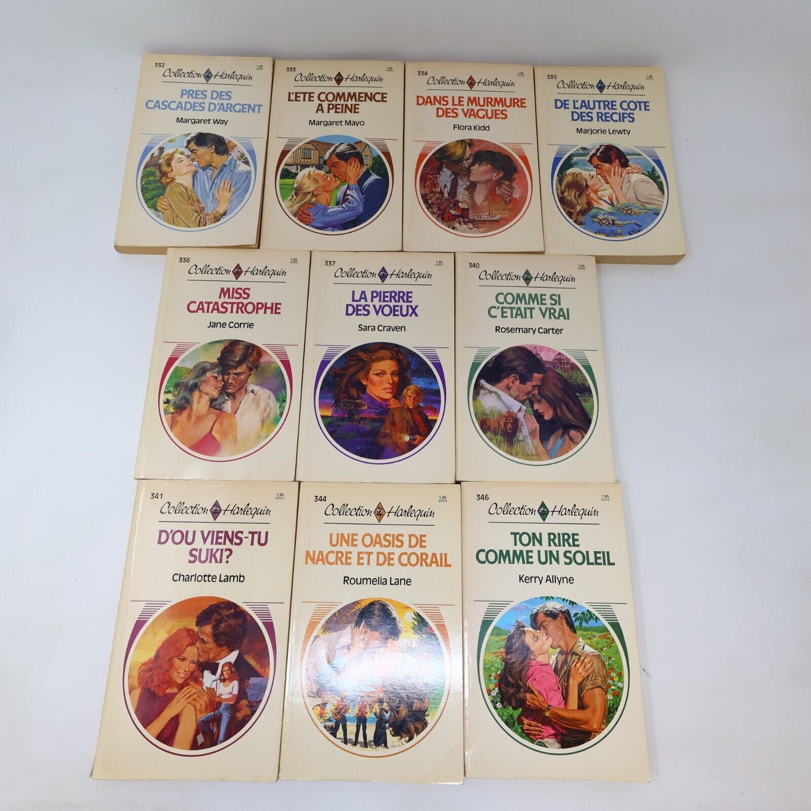 Lot 19 Livres Collection Harlequin Romance Amour Vintage Français French 80s HC