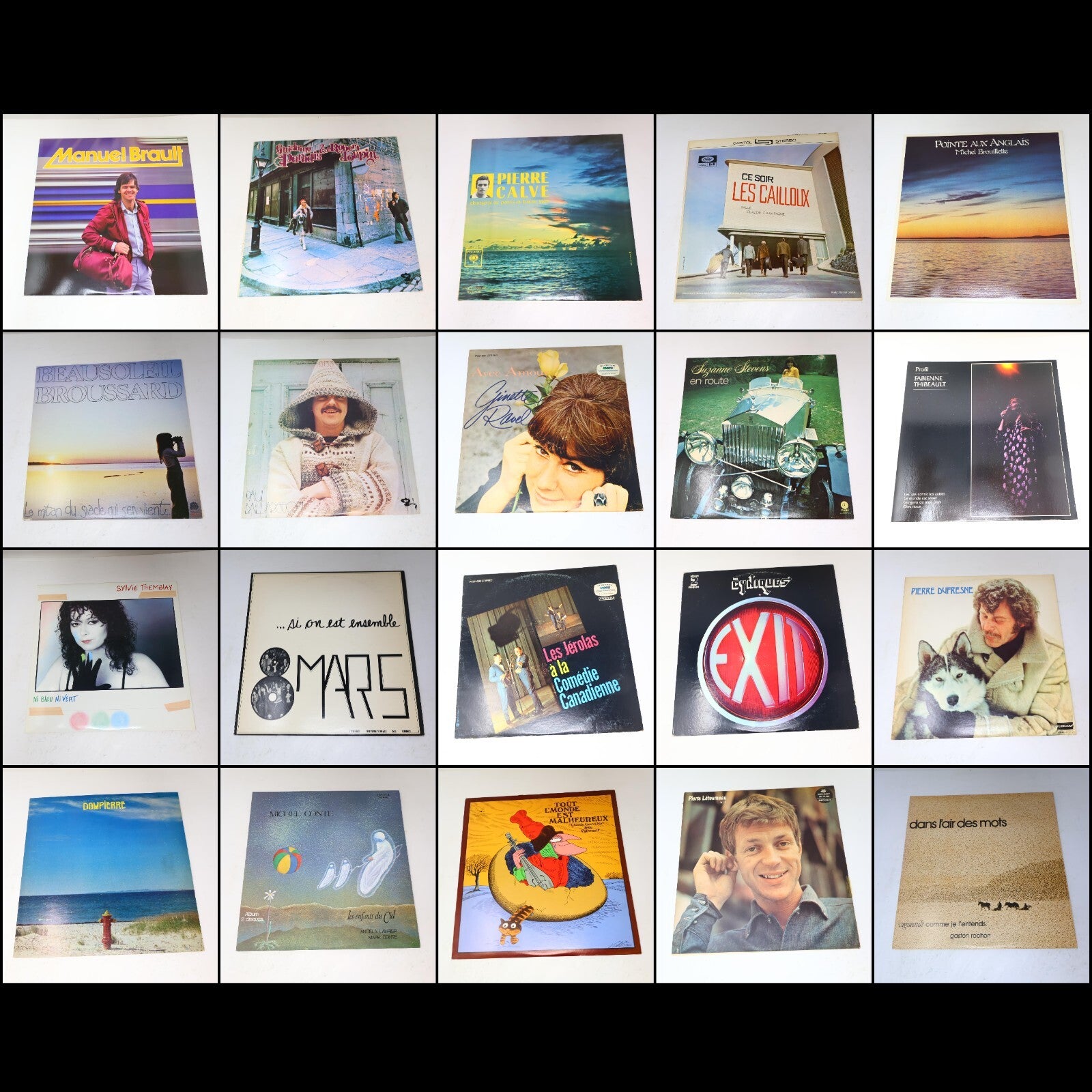 Pop Québécois 1960-70-80s Lot 20 Disques LP Thibeault/Baillargeon/Brault/Toupin