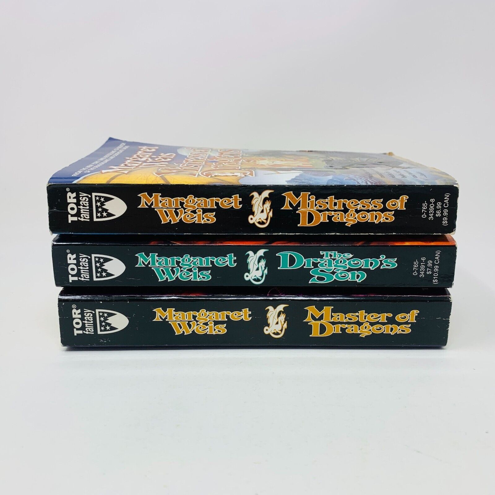 The Dragonvarld Trilogy TOR Margaret Weis Complete Set Lot Mistress of Dragons