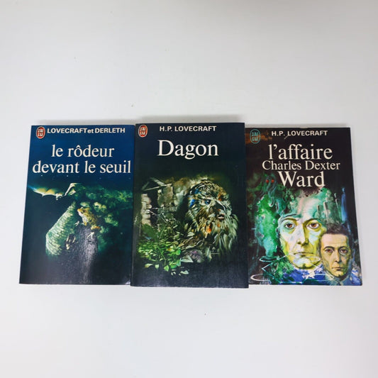 Lot 3 H.P. Lovecraft Dagon Affaire Charles Dexter Ward Livres Français 70s Pb