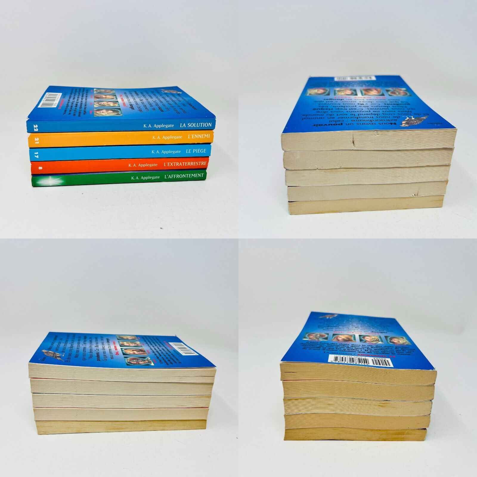 5x Animorphs en Français/French de K. A. Applegate Lot Ennemi/Piège/Solution 90s