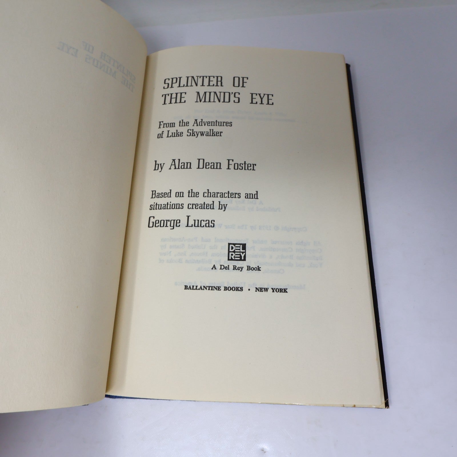 Splinter of the Mind's Eye Alan Dean Foster Star Wars Del Rey 1978 HC DJ BCE 70s