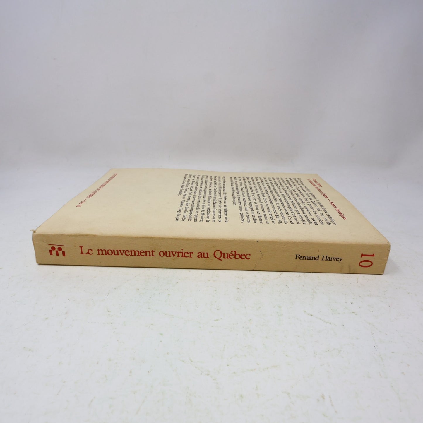 1980 Le Mouvement Ouvrier au Québec Fernand Harvey Boréal Syndicalisme Histoire