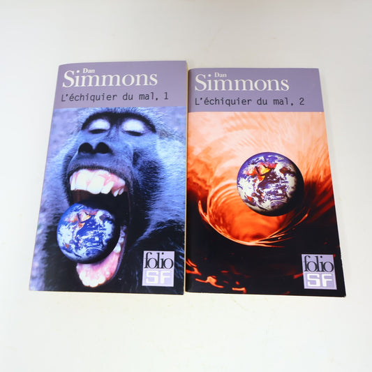 L'Échiquier du Mal #1-2 Folio SF Série Complète Lot 2 Livres Dan Simmons Denoël
