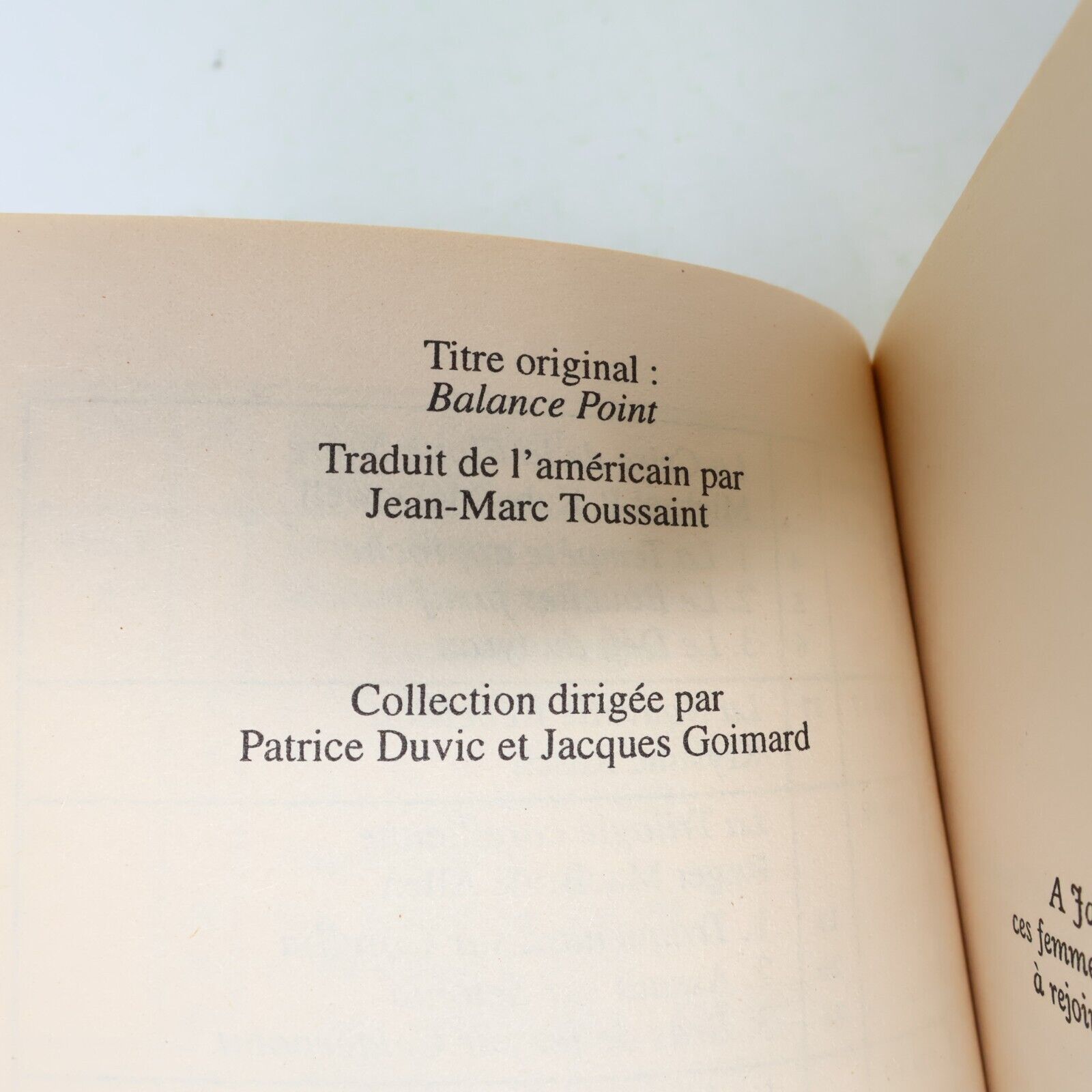 2002 Point d'Équilibre Le Nouvel Ordre Jedi #4 de Kathy Tyers Star Wars PB Book