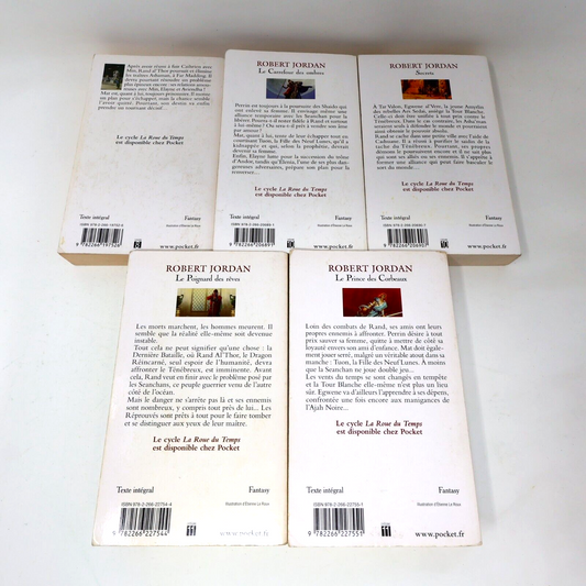 Lot 5 Livres La Roue du Temps #18-22 The Wheel of Time Robert Jordan Français PB
