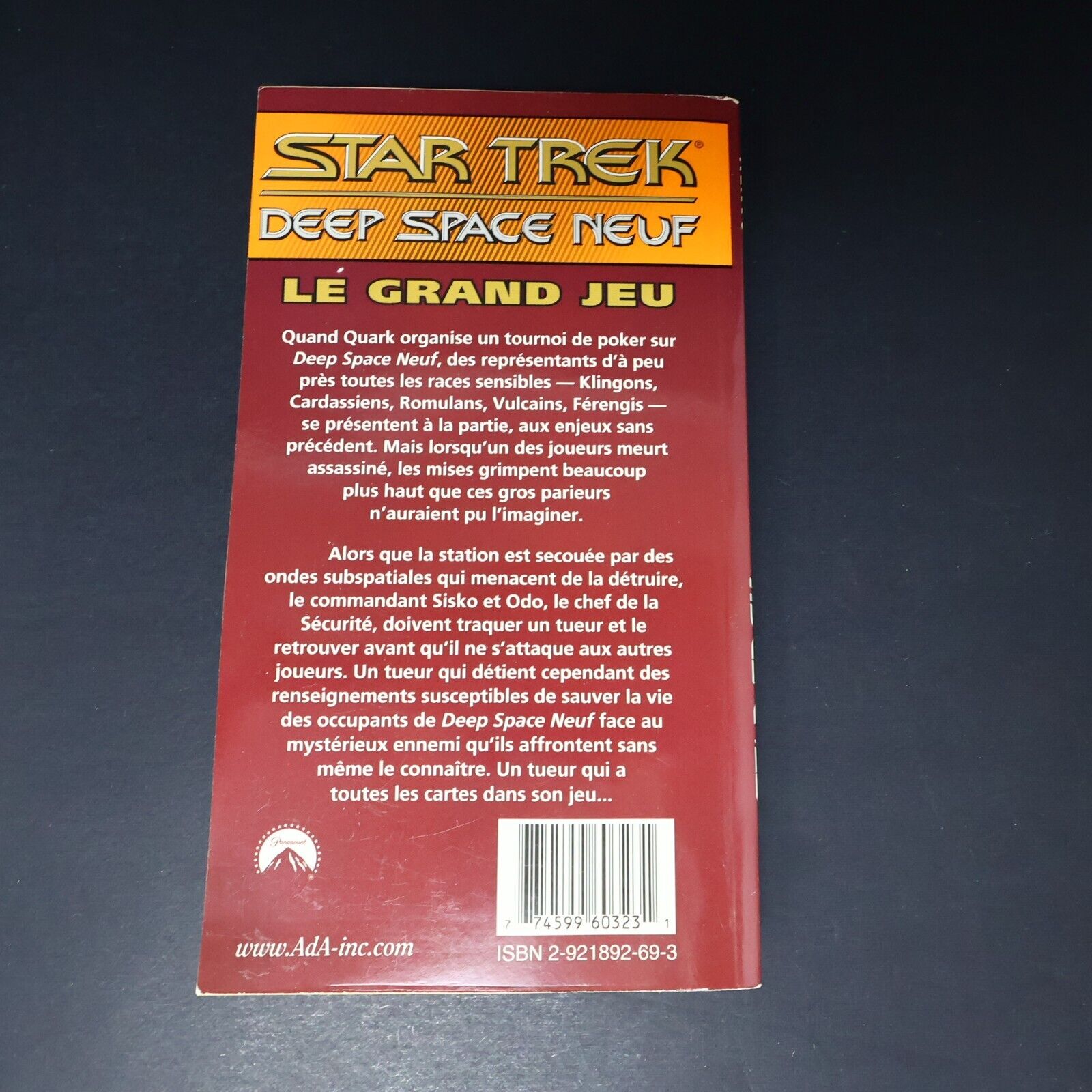 Lot 4 Livres Star Trek #1 3-5 Deep Space Neuf Science-Fiction ADA Français PB