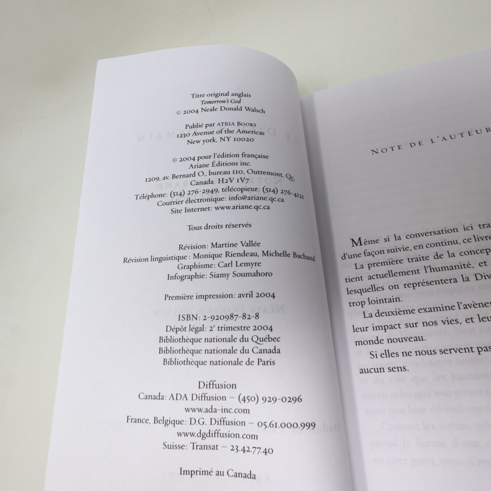 2004 Le Dieu de Demain Notre Plus Grand Défi Spirituel Neale Donald Walsch Livre