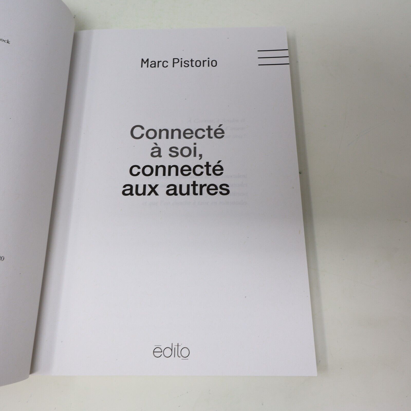 2020 Connecté à Soi Connecté aux Autres de Marc Pistorio Edito Français Livre PB