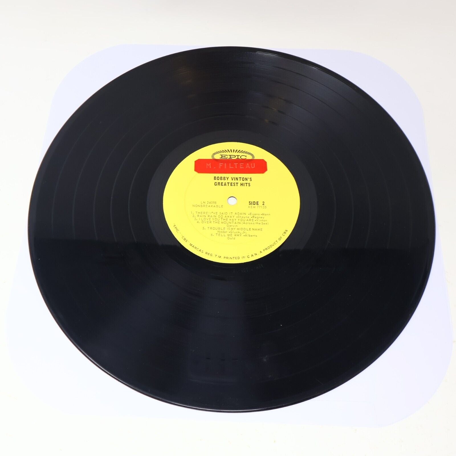 Bobby Vinton's Greatest Hits LP Record Vinyl 1964 Mono Epic LN 24098 Canada 60s