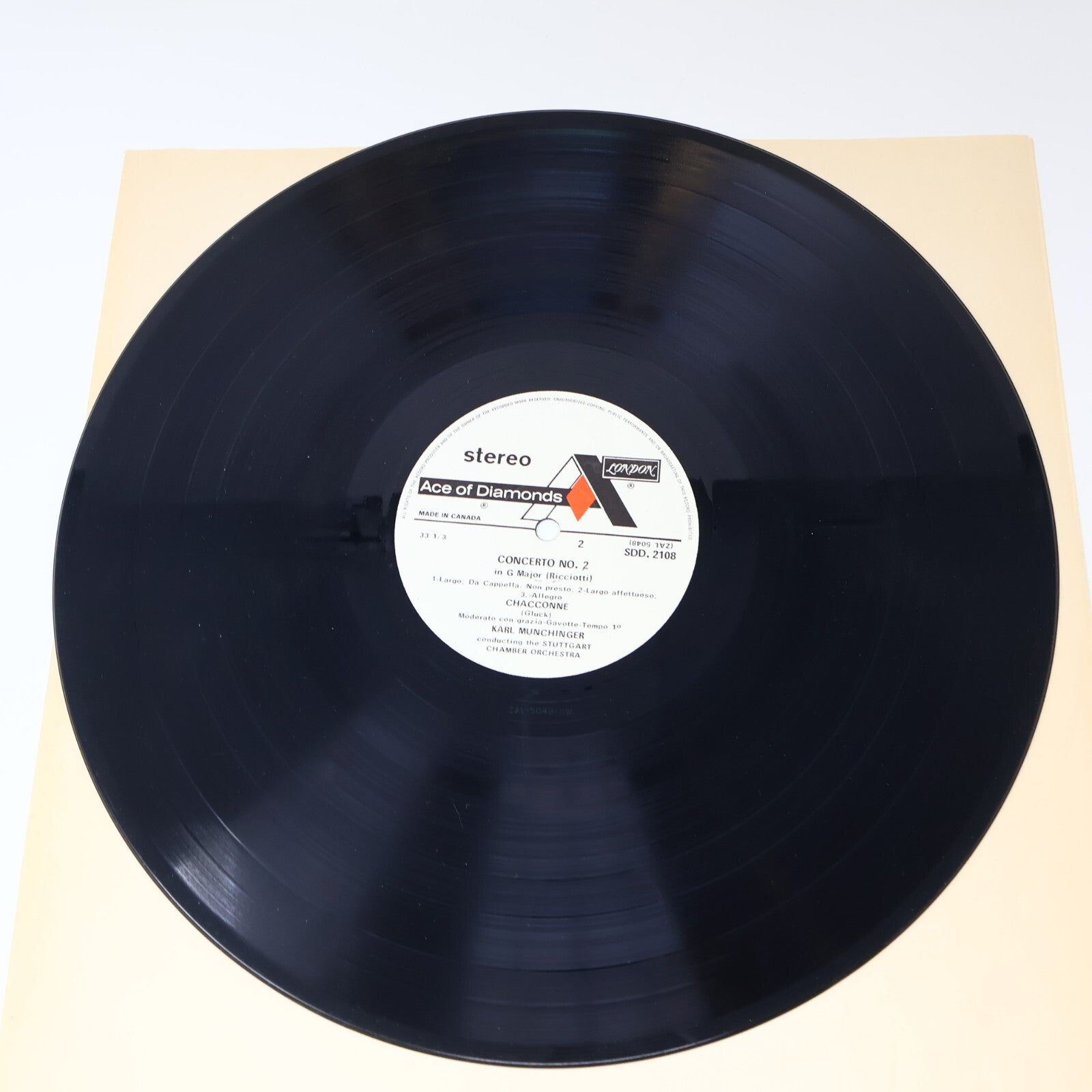 Münchinger Pachelbel Kanon Gluck Corelli Ricciotti Stuttgart Record SDD 2108