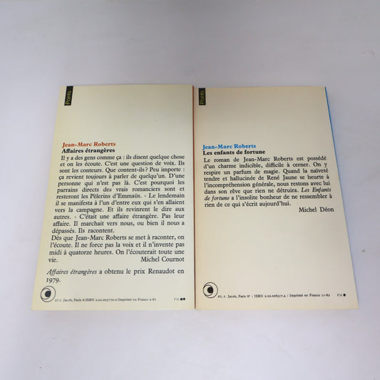 Jean-Marc Roberts Lot 2 Livres Les Enfants de Fortune/Affaires Étrangères Roman