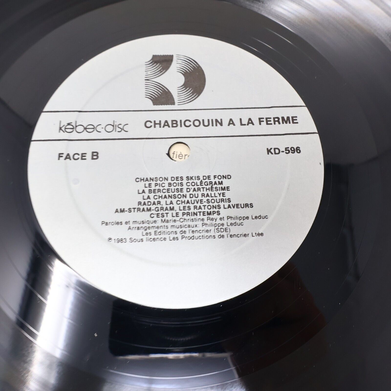 Chabicouin + À la Ferme Lot 2 Disques LP Enfants Français Kébec Disque L'Encrier